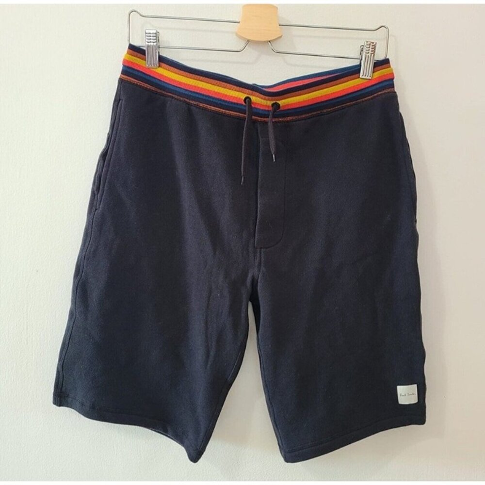 Paul Smith Men’s S Stripe Fleece Shorts Elasticated Waist Black Size S